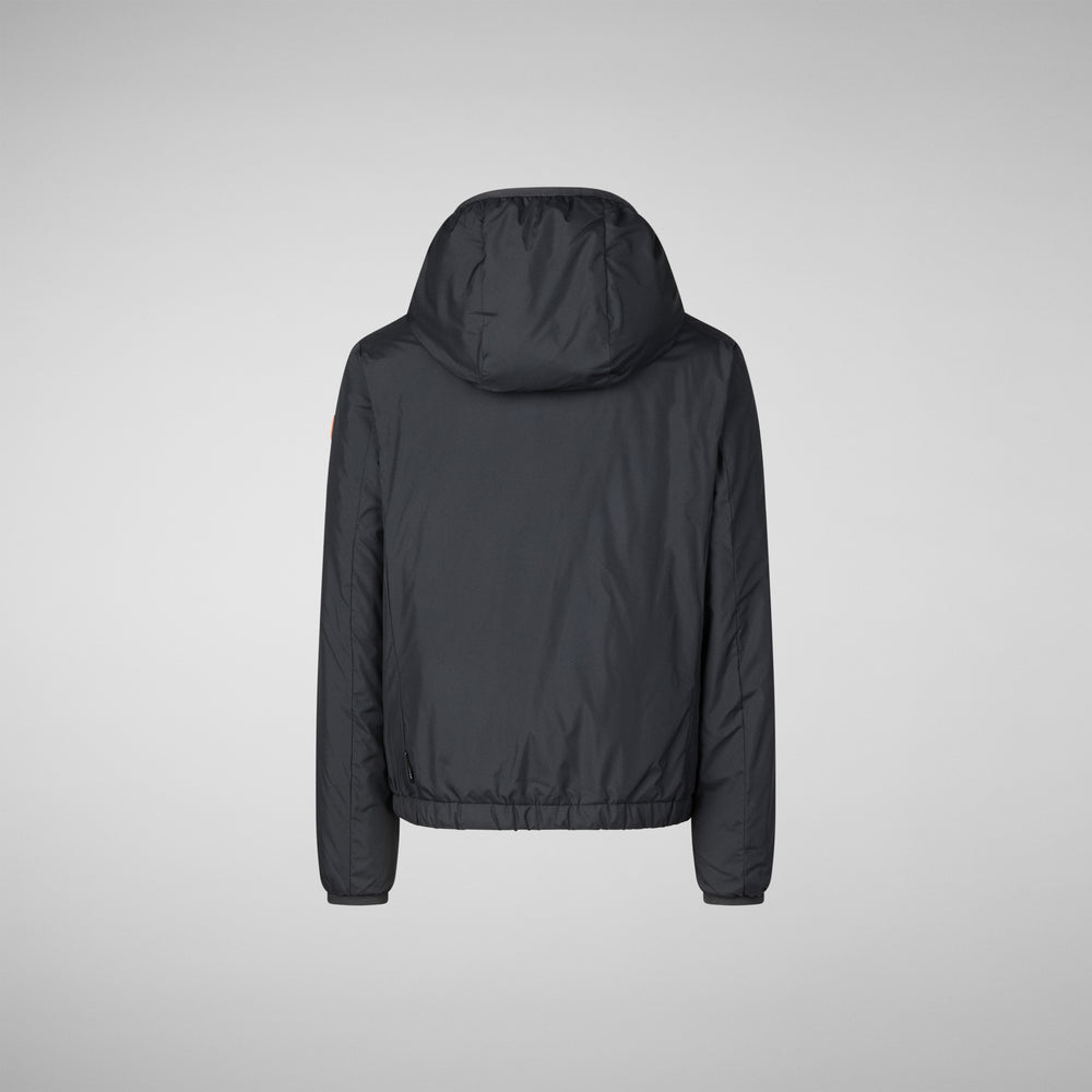 Save the duck GIACCA CON CAPPUCCIO BAMBINO GARETH BLU NERO In Linea