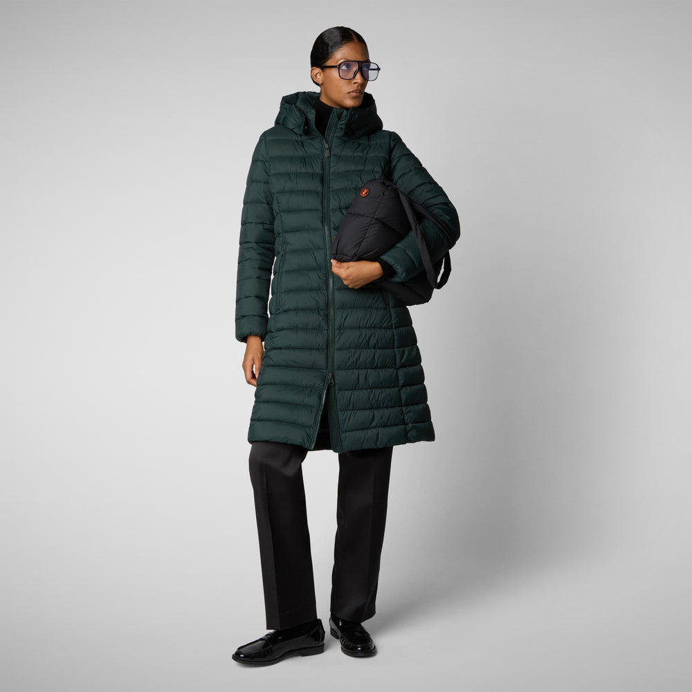 Save the duck PIUMINO ANIMAL FREE CON CAPPUCCIO DONNA EILEEN VERDE NERO Hotsell