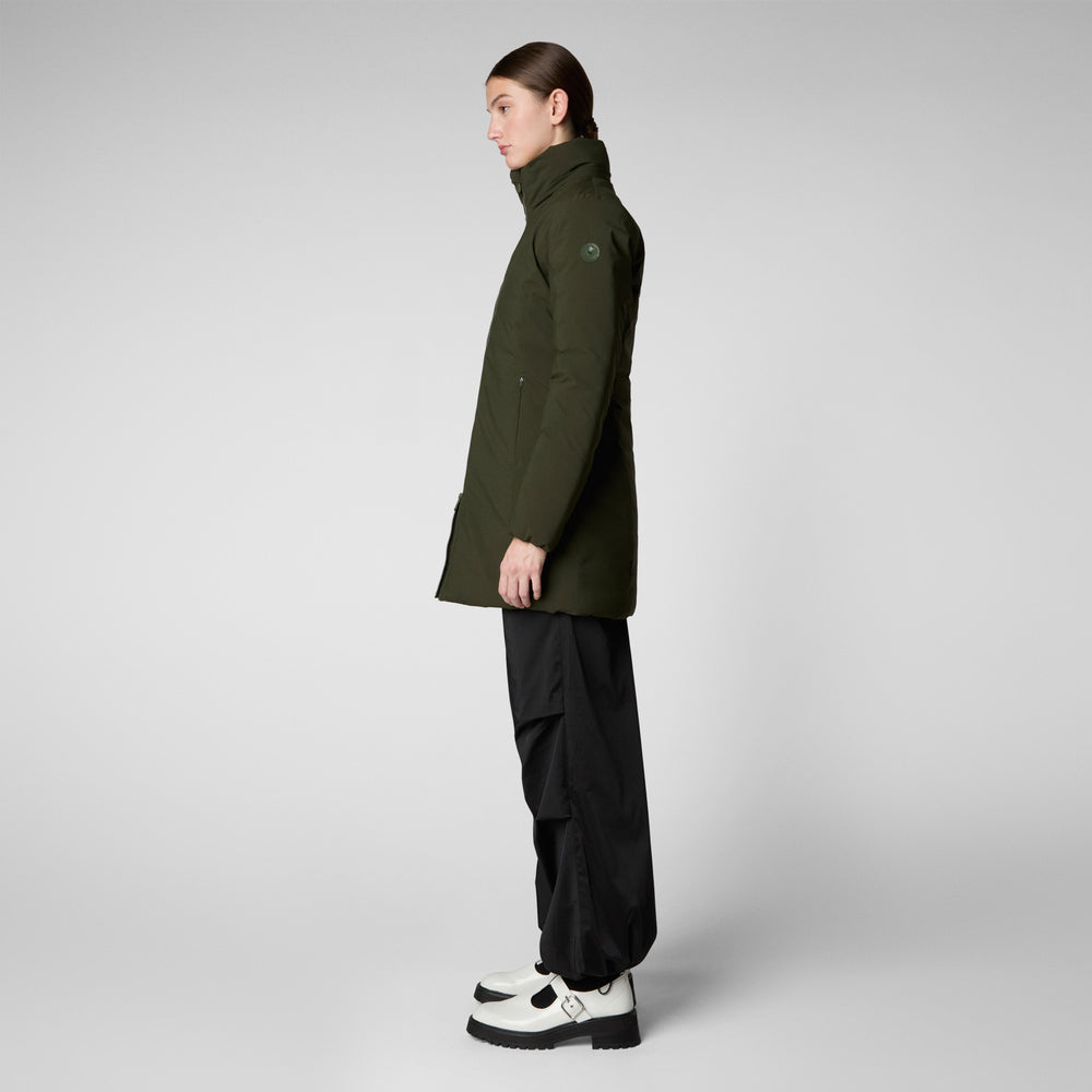 Save the duck PARKA DONNA CON CAPPUCCIO RACHEL VERDE TERRA Moda