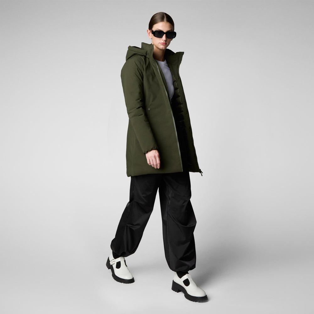 Save the duck PARKA DONNA CON CAPPUCCIO RACHEL VERDE TERRA Moda
