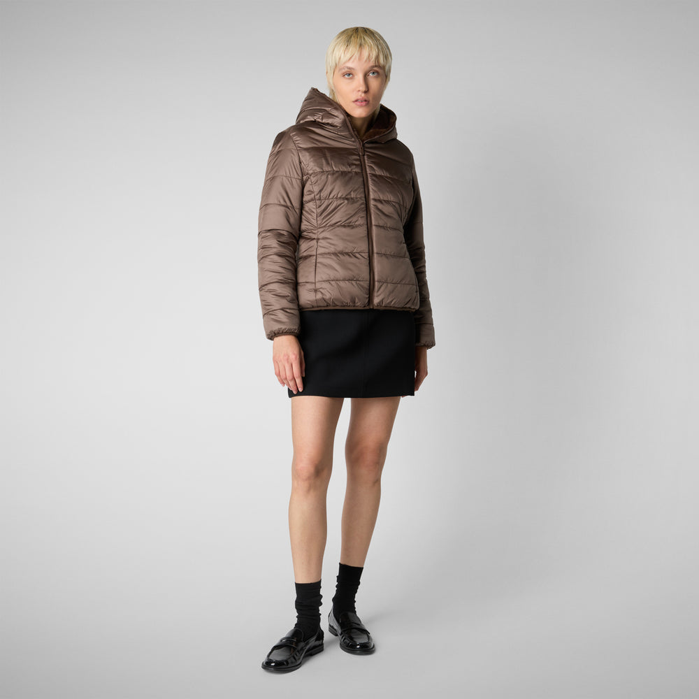 Save the duck GIACCA CON CAPPUCCIO DONNA LAILA MARRONE Soddisfazione Garantita
