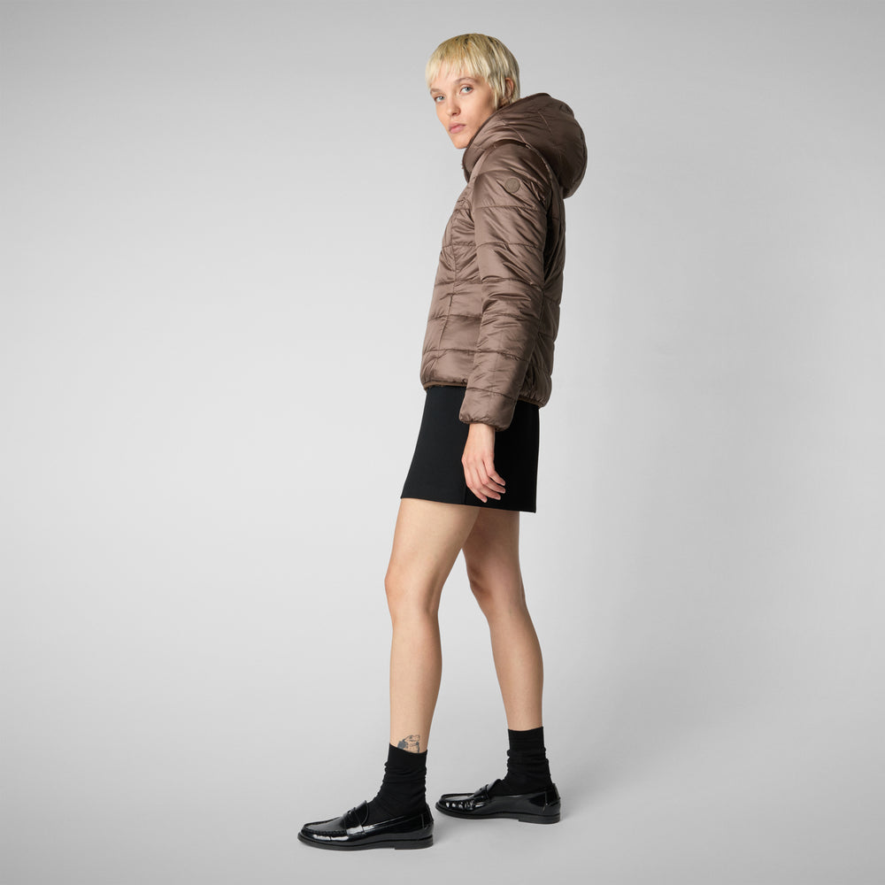 Save the duck GIACCA CON CAPPUCCIO DONNA LAILA MARRONE Soddisfazione Garantita
