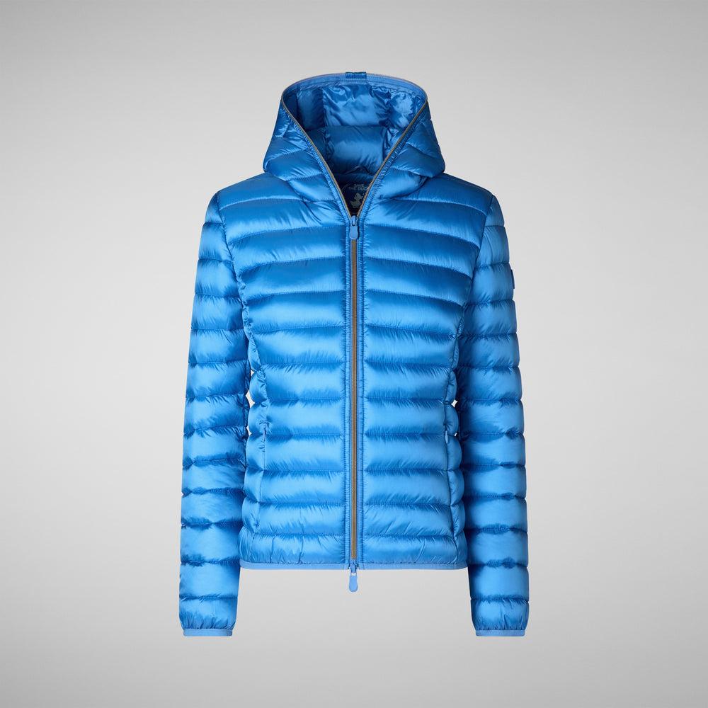 Save the duck PIUMINO ANIMAL FREE CON CAPPUCCIO DONNA ALEXIS BLU CERULEO Consegna Veloce