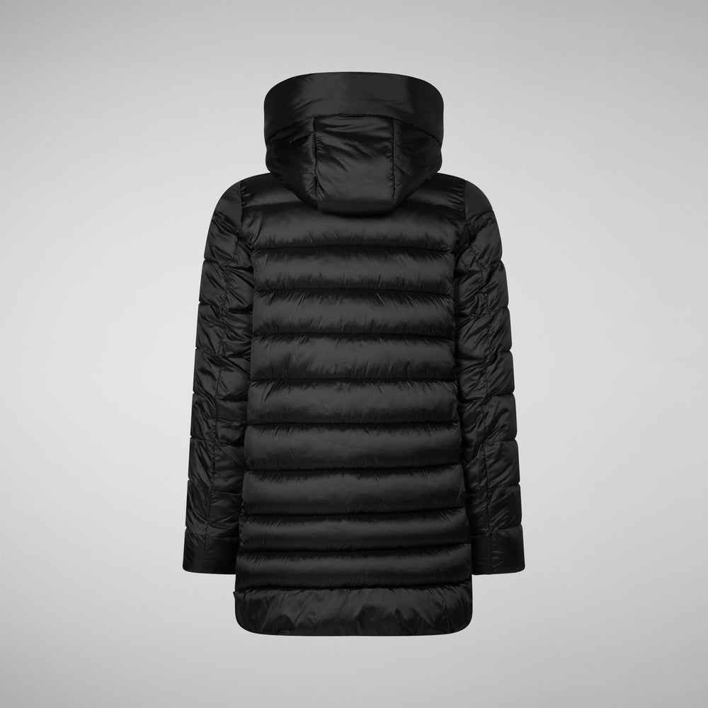Save the duck PIUMINO ANIMAL FREE CON CAPPUCCIO BAMBINA ORIANA NERO Sconto