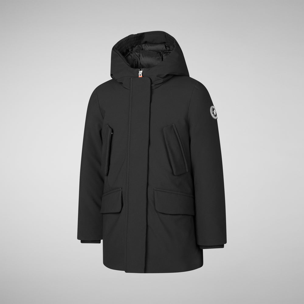 Save the duck PARKA CON CAPPUCCIO BAMBINA ALLY NERO In Vendita