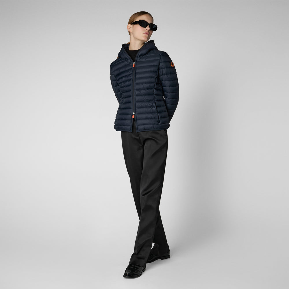 Save the duck PIUMINO ANIMAL FREE CON CAPPUCCIO DONNA DAISY BLU NERO Vendita Economica