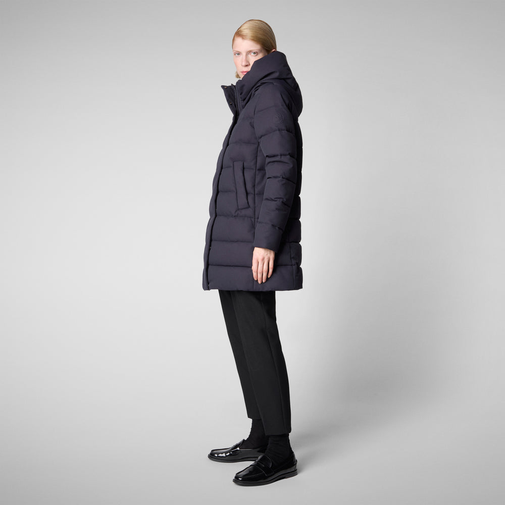 Save the duck CAPPOTTO CON CAPPUCCIO TATIANA BLU NERO Negozio