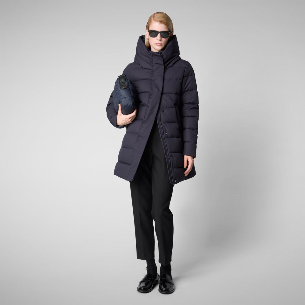 Save the duck CAPPOTTO CON CAPPUCCIO TATIANA BLU NERO Negozio