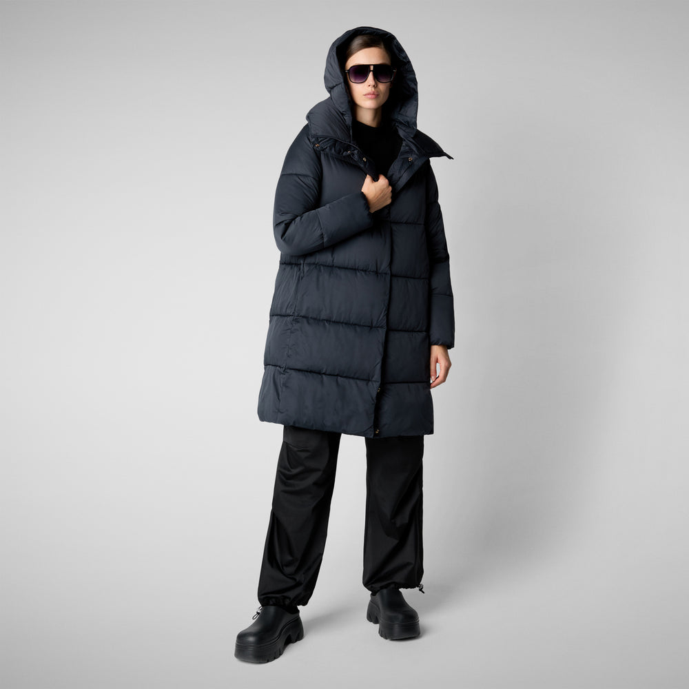 Save the duck PIUMINO ANIMAL FREE DONNA SIBYL BLU NERO In Saldo