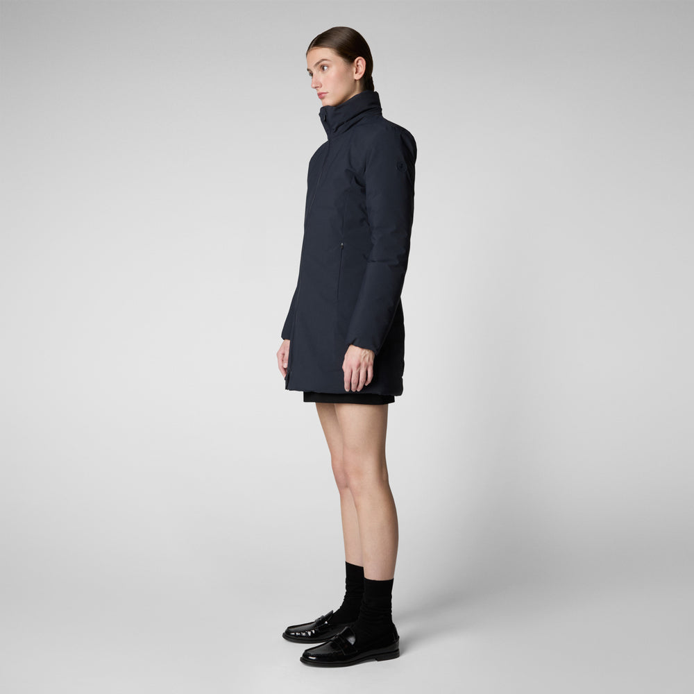 Save the duck PARKA DONNA CON CAPPUCCIO RACHEL BLU NERO Nuova
