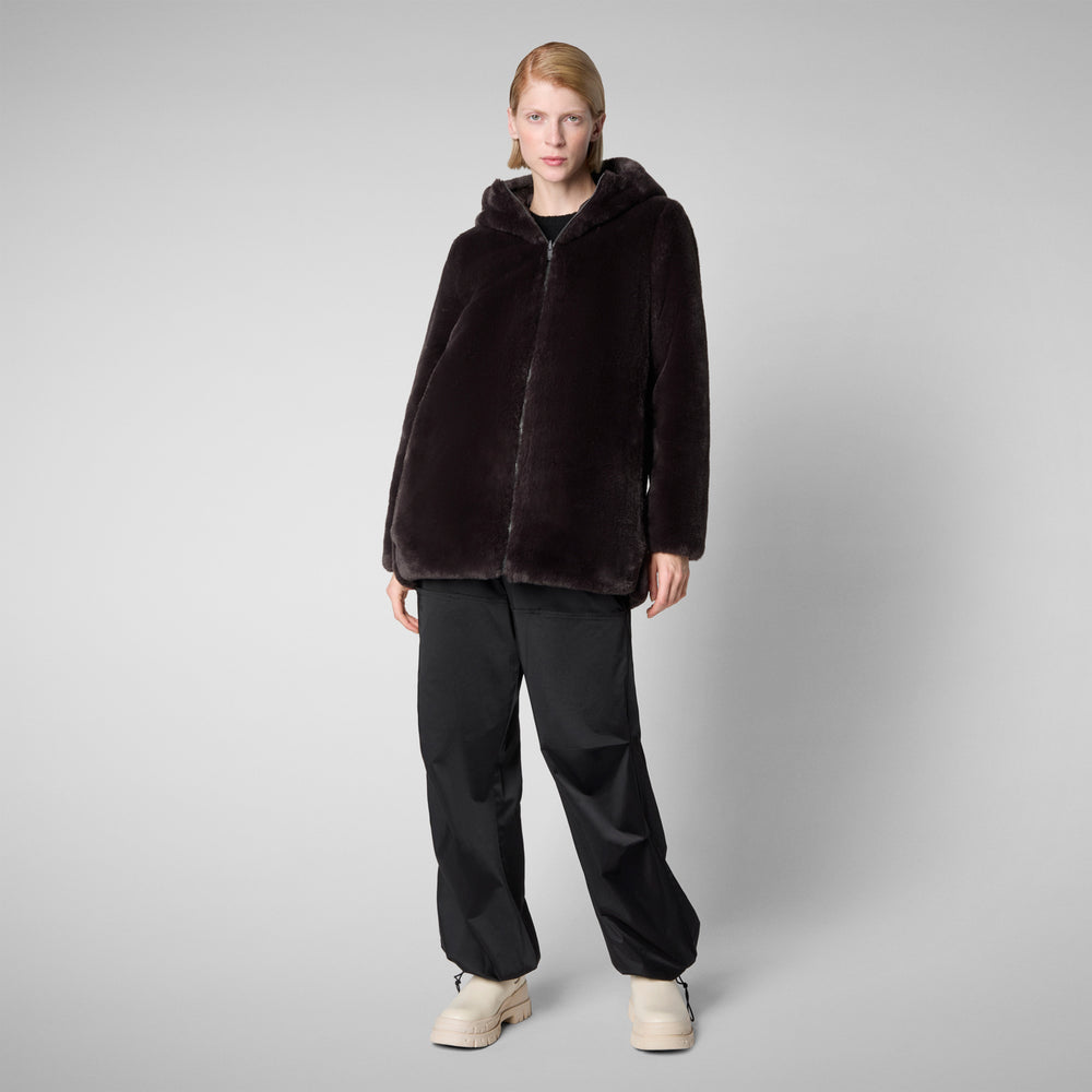 Save the duck GIACCA CON CAPPUCCIO DONNA BRIDGET BROWN NERO