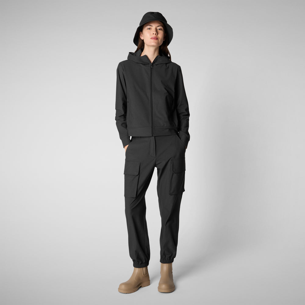 Save the duck FELPA CON CAPPUCCIO DONNA PEAR NERO Shopping Online