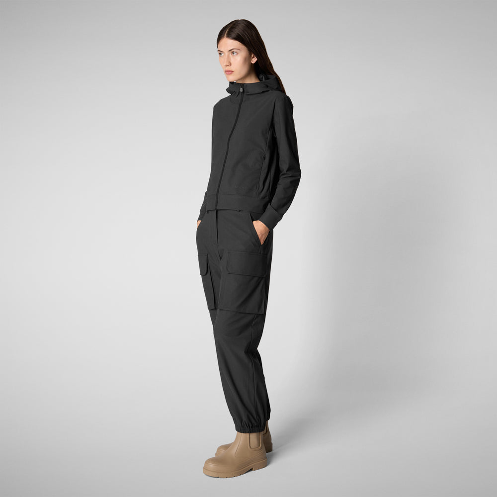 Save the duck FELPA CON CAPPUCCIO DONNA PEAR NERO Shopping Online