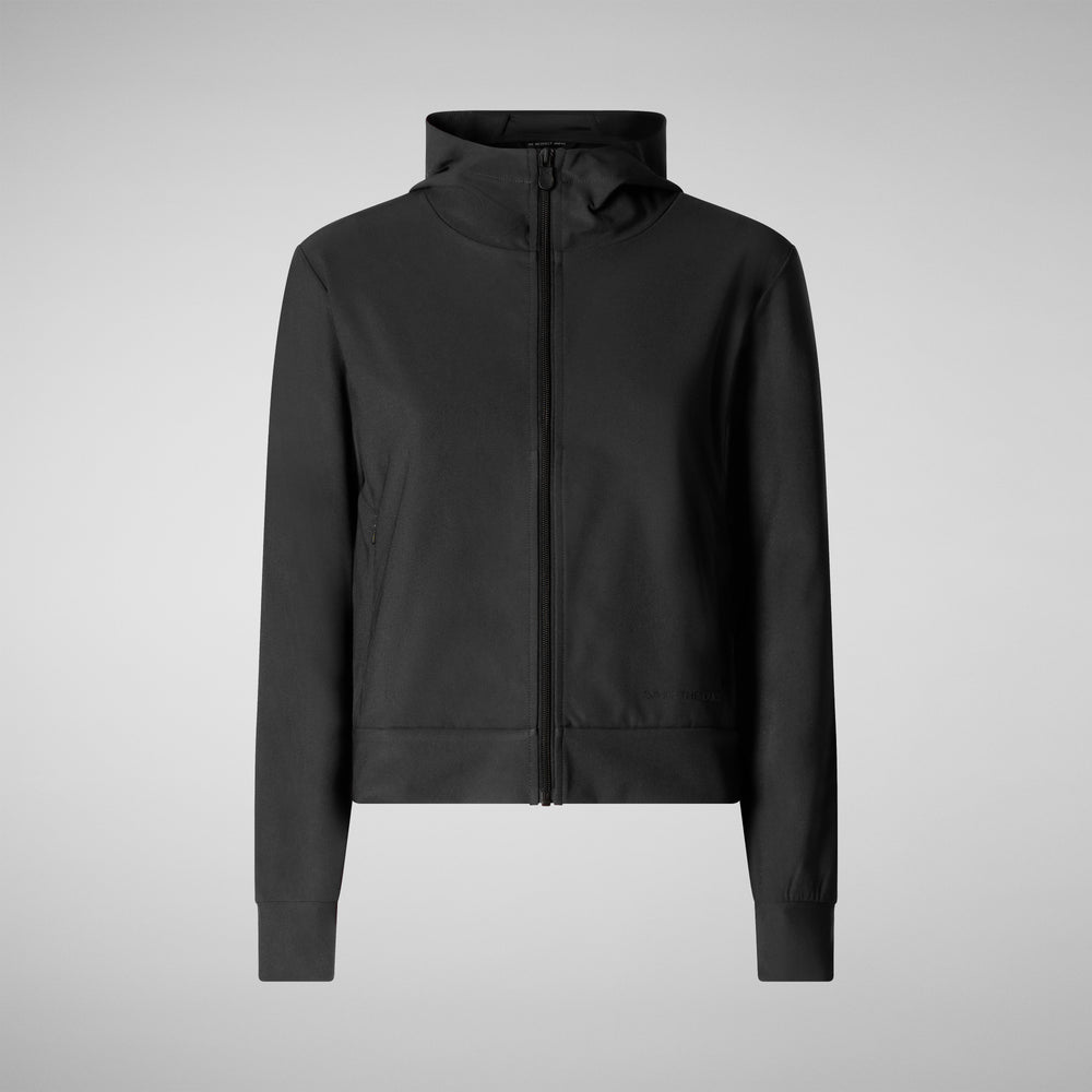 Save the duck FELPA CON CAPPUCCIO DONNA PEAR NERO Shopping Online