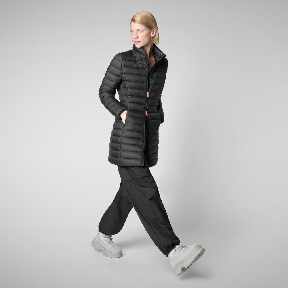 Save the duck PIUMINO ANIMAL FREE CON CAPPUCCIO DONNA CAROL NERO Nuova