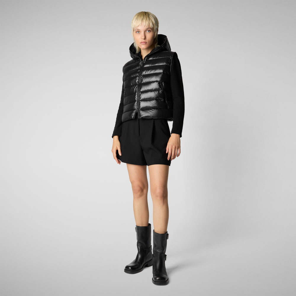 Save the duck GILET CON CAPPUCCIO DONNA ROMINA NERO