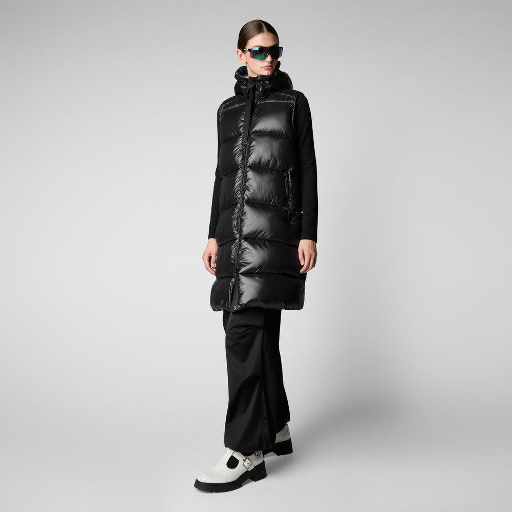 Save the duck GILET CON CAPPUCCIO DONNA IRIA NERO Consegna Veloce