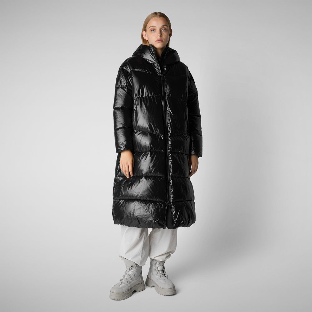 Save the duck PIUMINO ANIMAL FREE CON CAPPUCCIO DONNA CLARICE NERO