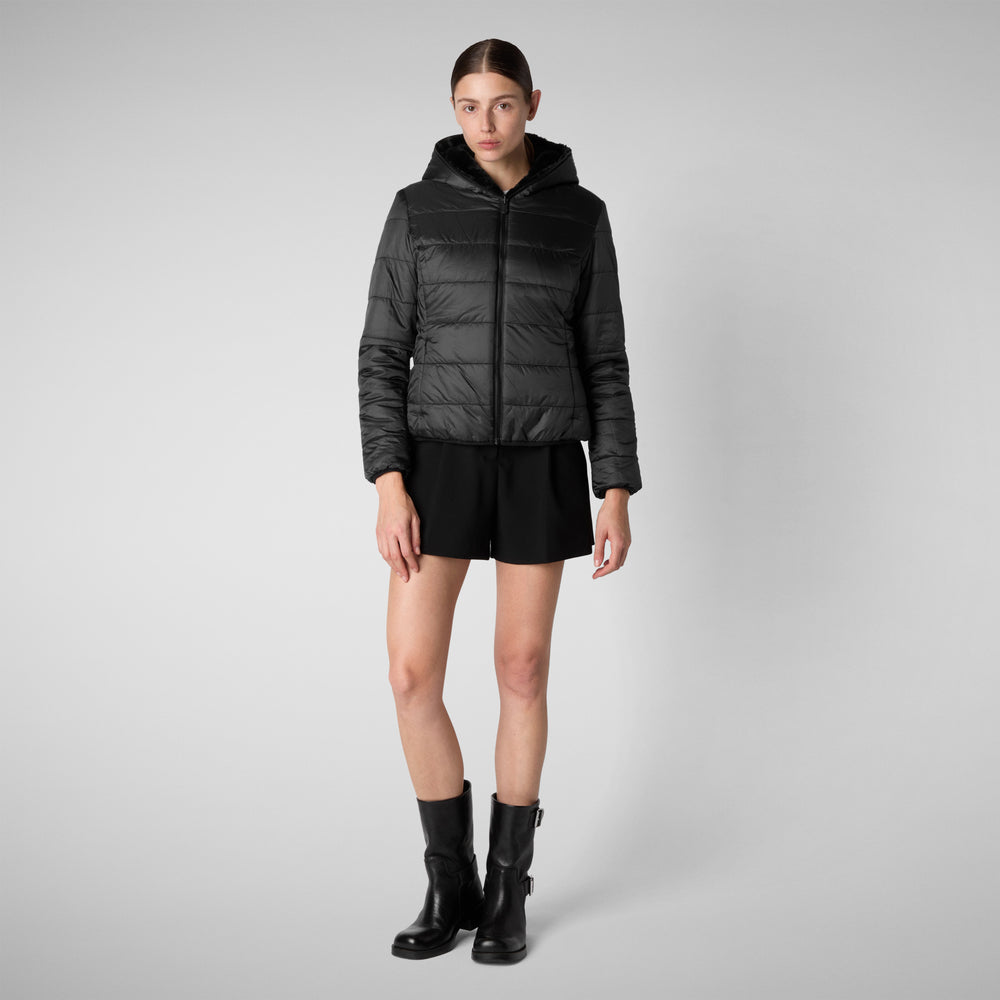 Save the duck GIACCA CON CAPPUCCIO DONNA LAILA NERO Affare Del Giorno