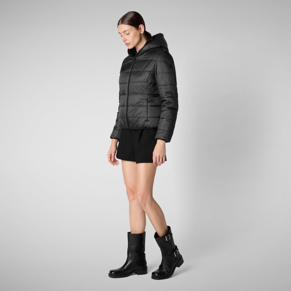 Save the duck GIACCA CON CAPPUCCIO DONNA LAILA NERO Affare Del Giorno