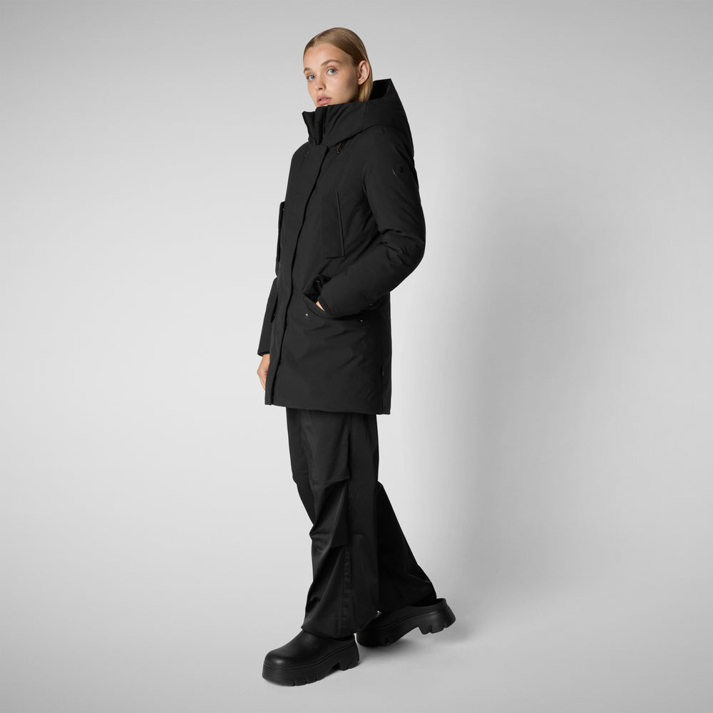 Save the duck PARKA DONNA CON CAPPUCCIO SOLEIL NERO Sottocosto