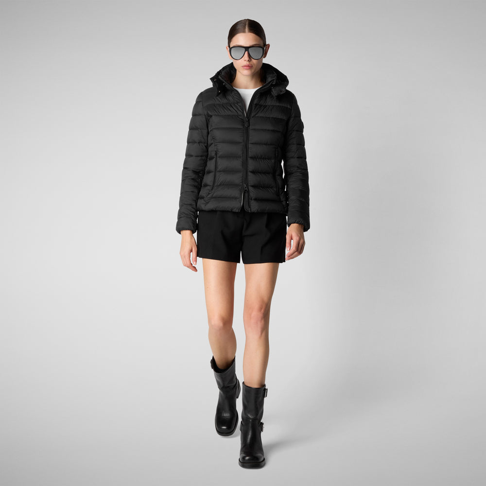 Save the duck PIUMINO ANIMAL FREE CON CAPPUCCIO DONNA AMELIE NERO Convenienza