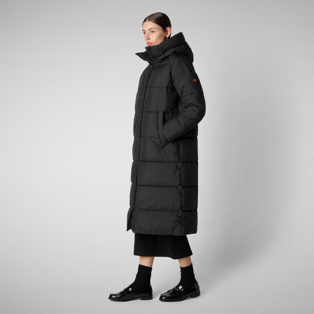 Save the duck PIUMINO ANIMAL FREE CON CAPPUCCIO DONNA JANIS NERO Offerta
