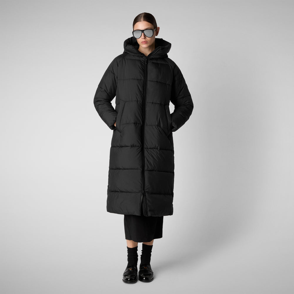 Save the duck PIUMINO ANIMAL FREE CON CAPPUCCIO DONNA JANIS NERO Offerta