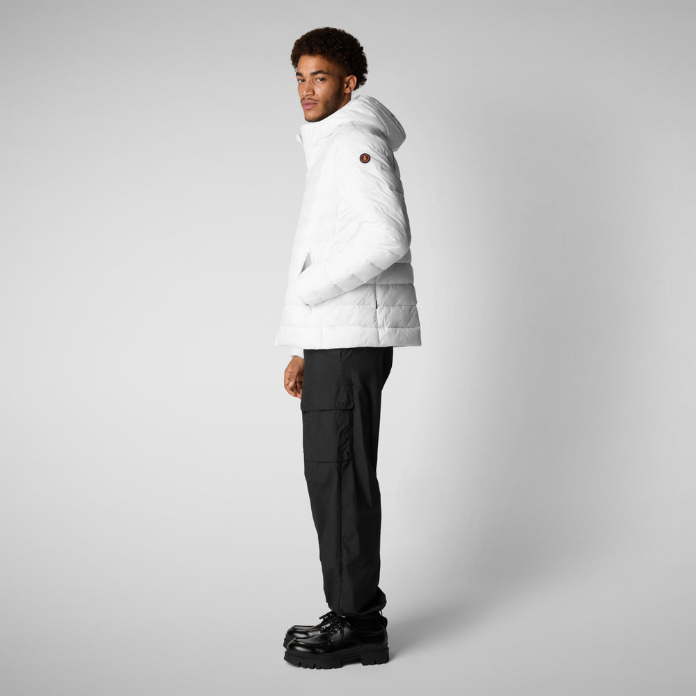 Save the duck PIUMINO ANIMAL FREE CON CAPPUCCIO UOMO HECTOR BIANCO Promozione Limitata
