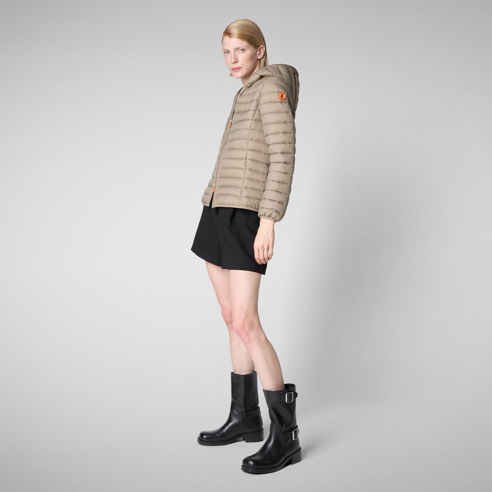 Save the duck Piumino animal free con cappuccio donna Daisy Grigio elefante Online