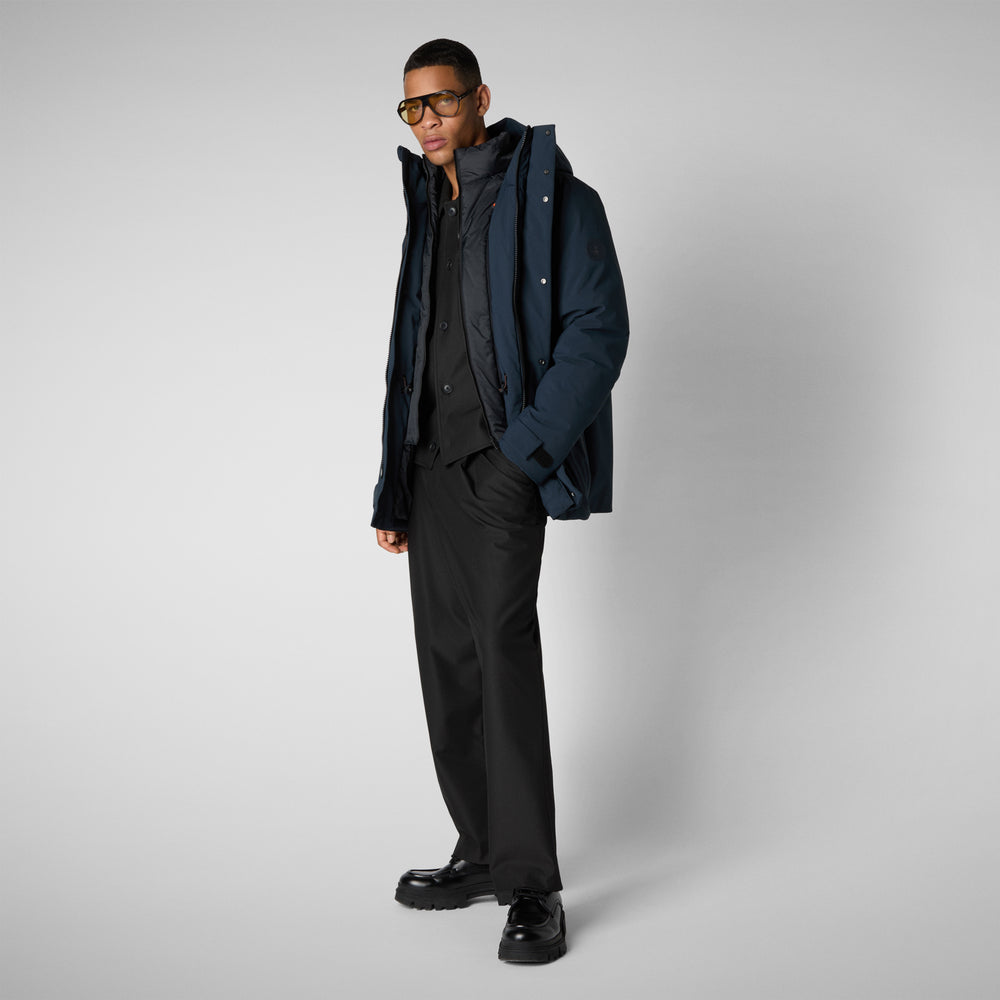 Save the duck PARKA UOMO WILDER IN BLU NERO Vendita Economica
