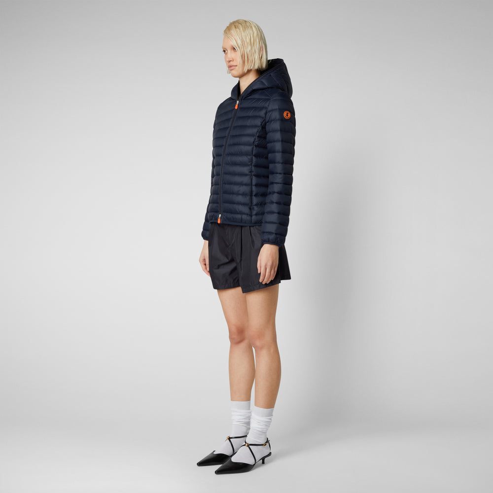 Save the duck Piumino animal free con cappuccio donna Daisy blu Nero Shopping Online