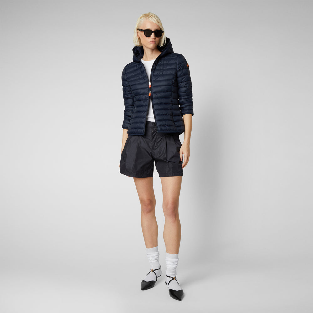 Save the duck Piumino animal free con cappuccio donna Daisy blu Nero Shopping Online