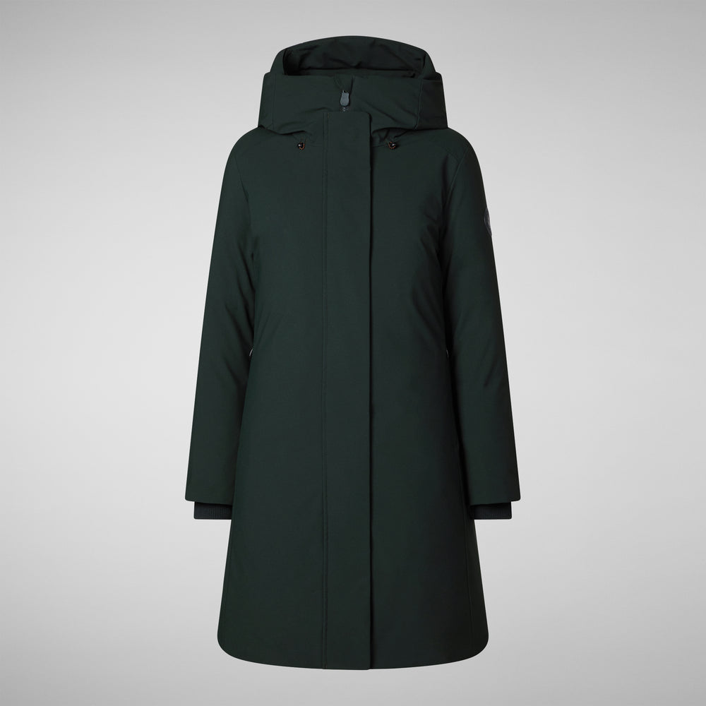 Save the duck PARKA DONNA CON CAPPUCCIO SIENNA VERDE NERO Economico
