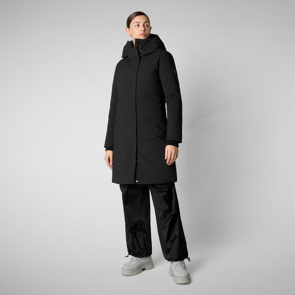 Save the duck PARKA DONNA CON CAPPUCCIO SIENNA NERO Outlet