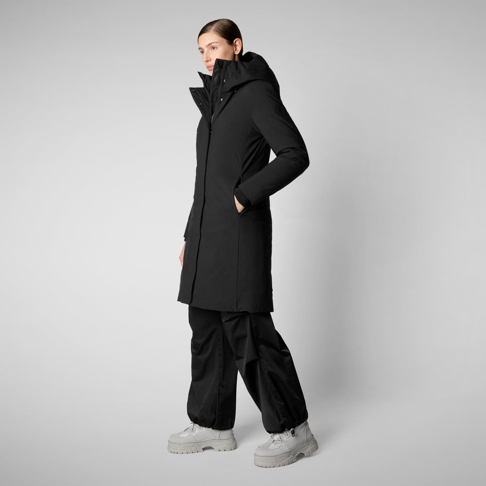 Save the duck PARKA DONNA CON CAPPUCCIO SIENNA NERO Outlet
