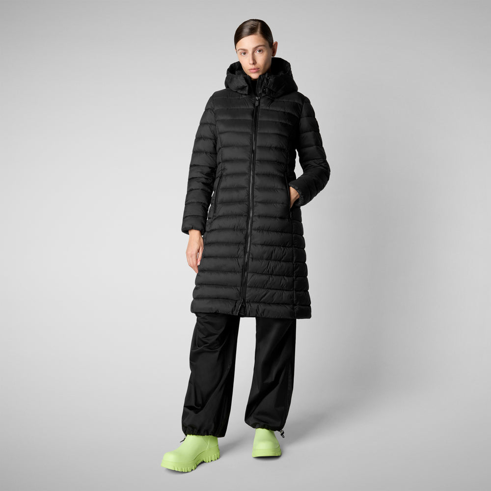 Save the duck PIUMINO ANIMAL FREE CON CAPPUCCIO DONNA EILEEN NERO Offerte