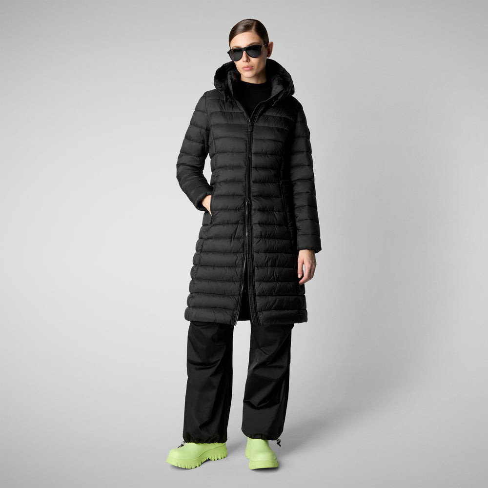 Save the duck PIUMINO ANIMAL FREE CON CAPPUCCIO DONNA EILEEN NERO Offerte