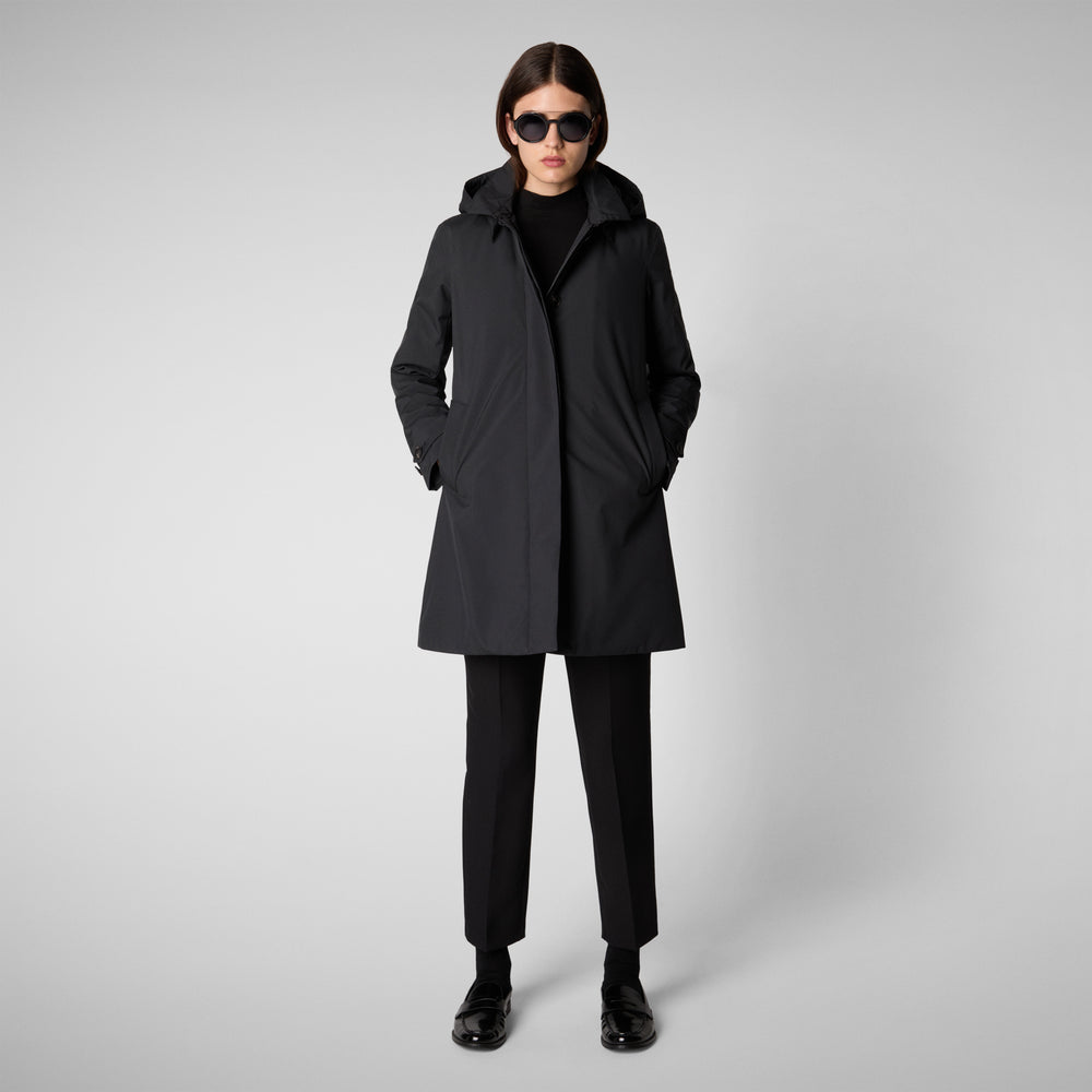 Save the duck CAPPOTTO CON CAPPUCCIO EMBIE BLU NERO Vendita Calda