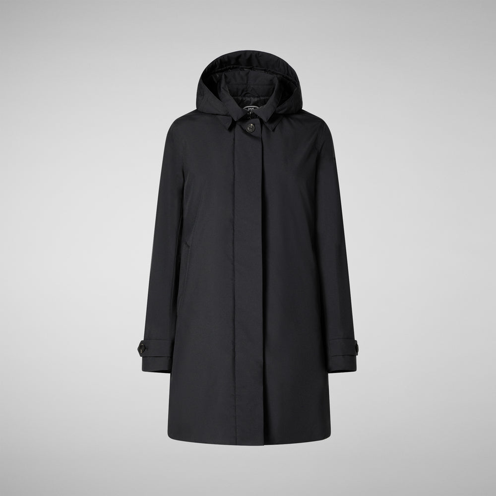 Save the duck CAPPOTTO CON CAPPUCCIO EMBIE BLU NERO Vendita Calda