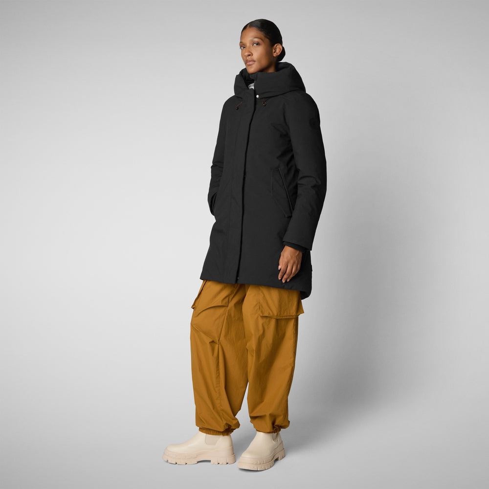 Save the duck PARKA DONNA CON CAPPUCCIO NELLIE NERO Vendite Flash