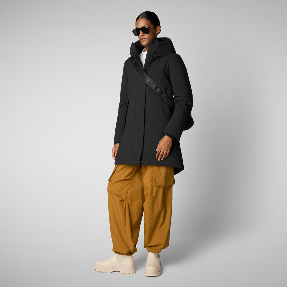 Save the duck PARKA DONNA CON CAPPUCCIO NELLIE NERO Vendite Flash