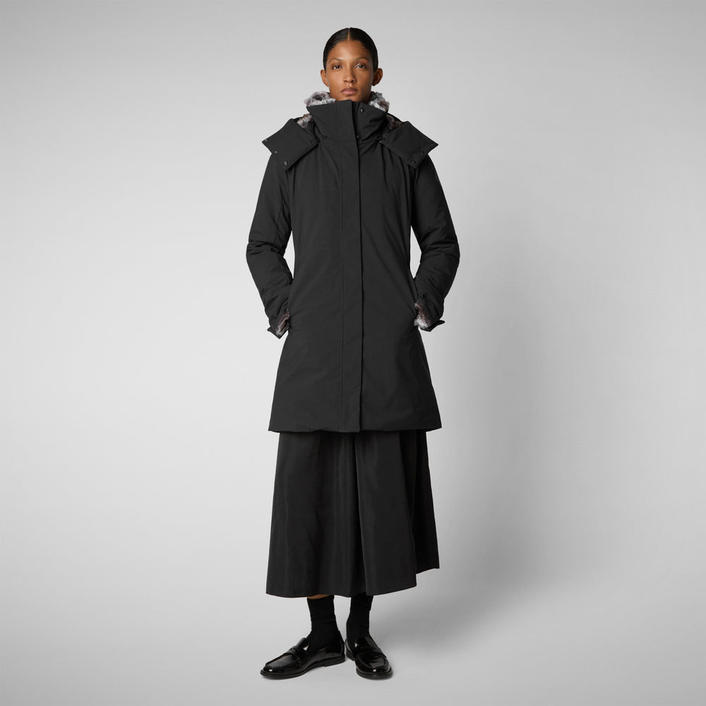 Save the duck PARKA DONNA CON CAPPUCCIO SAMANTAH NERO Negozio