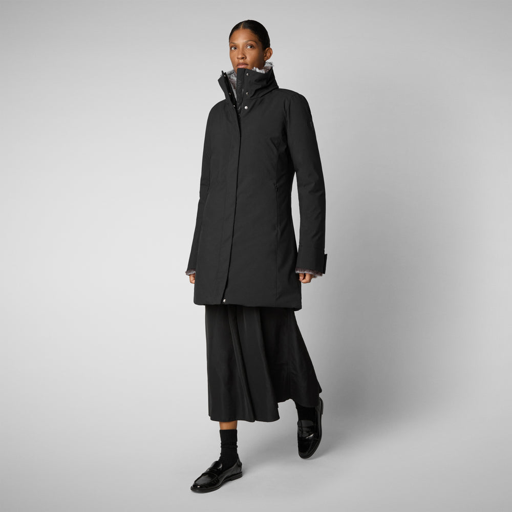 Save the duck PARKA DONNA CON CAPPUCCIO SAMANTAH NERO Negozio