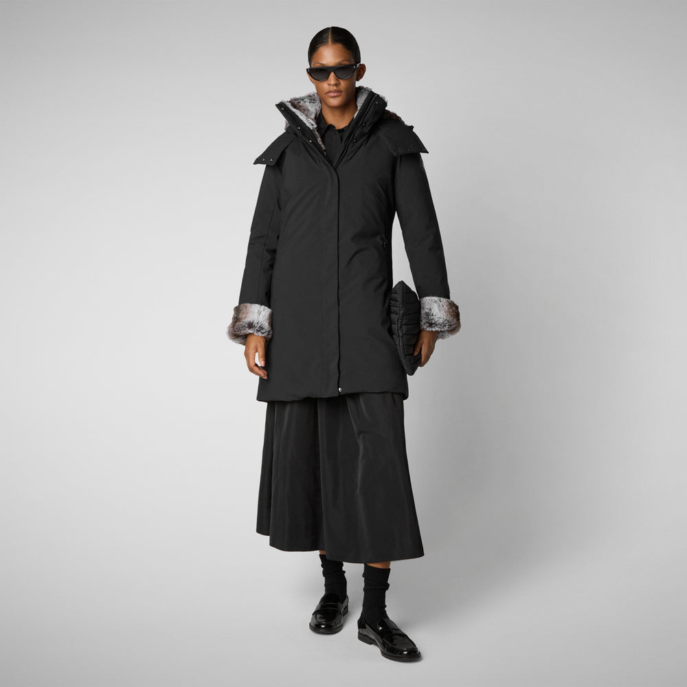 Save the duck PARKA DONNA CON CAPPUCCIO SAMANTAH NERO Negozio