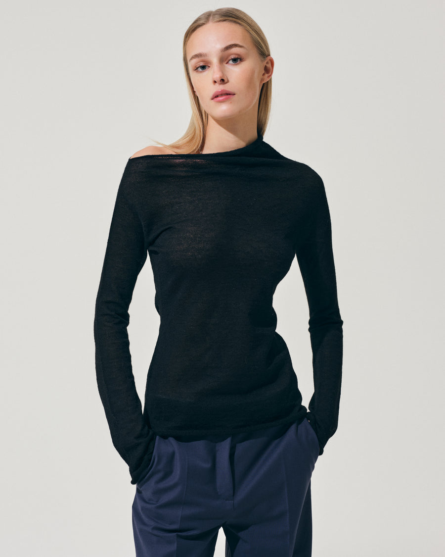 Scaglione ROUND NECK ASYMMETRIC BLACK Offerte