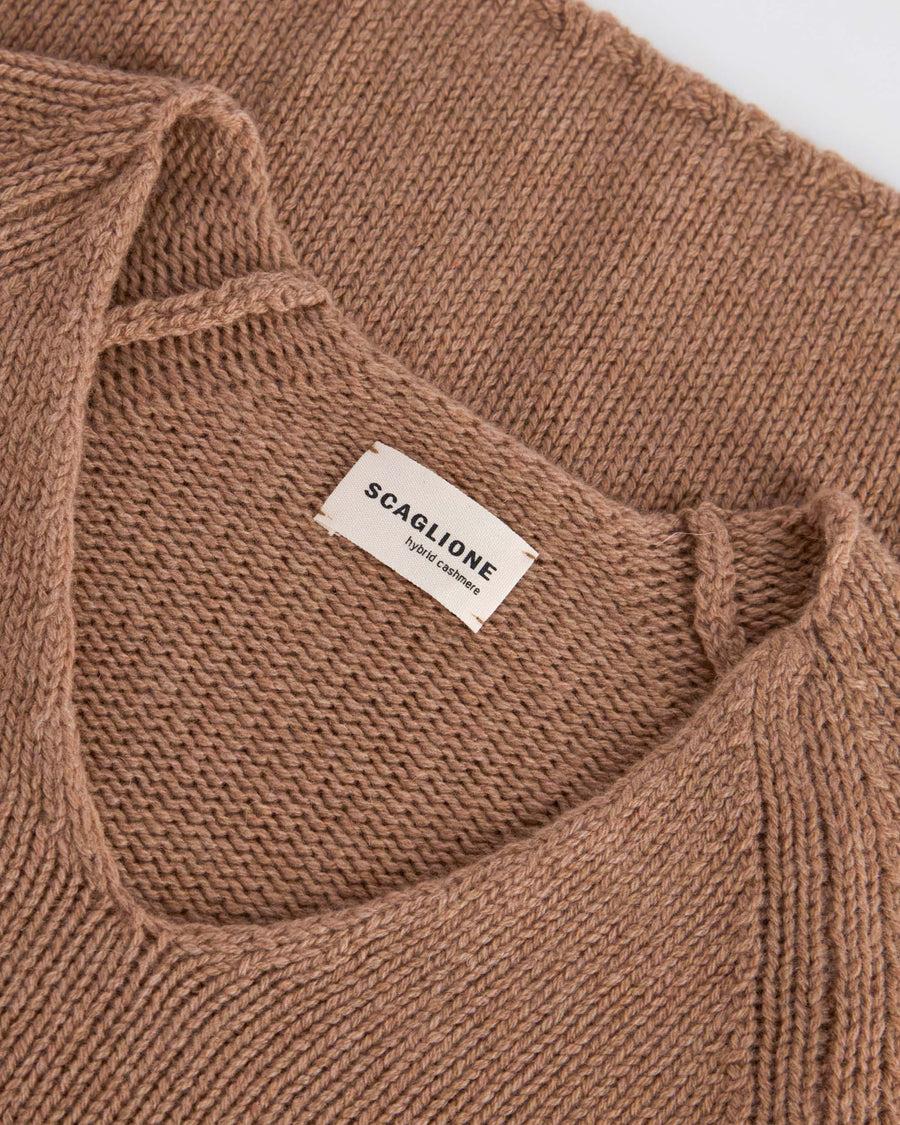 Scaglione V NECK SUPER SOFT CARAMEL Vendita Economica