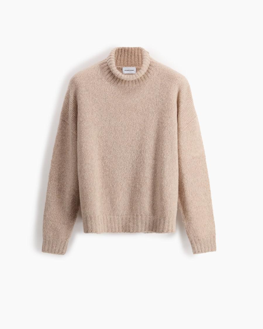 Scaglione TURTLE NECK OVER PUFFED CASHMERE BEIGE I Più Venduti