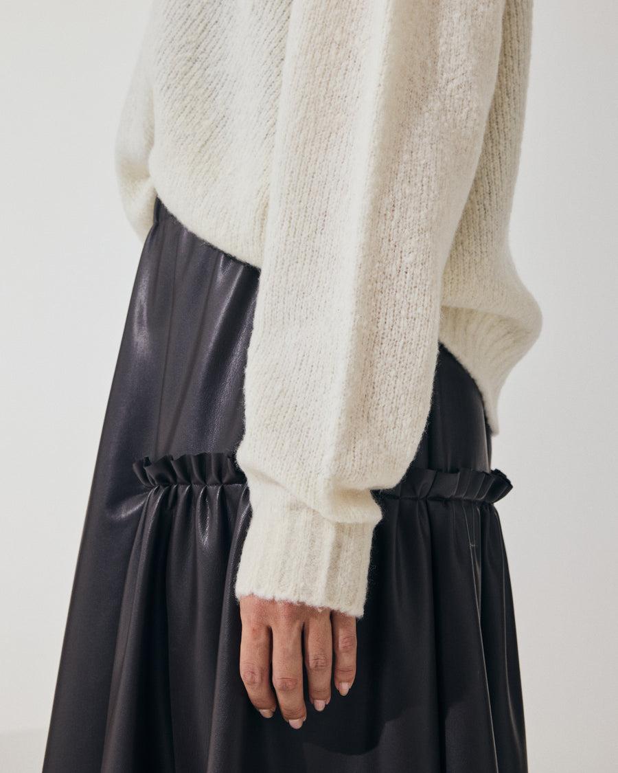 Scaglione TURTLE NECK OVER PUFFED CASHMERE MILK Vendite Flash