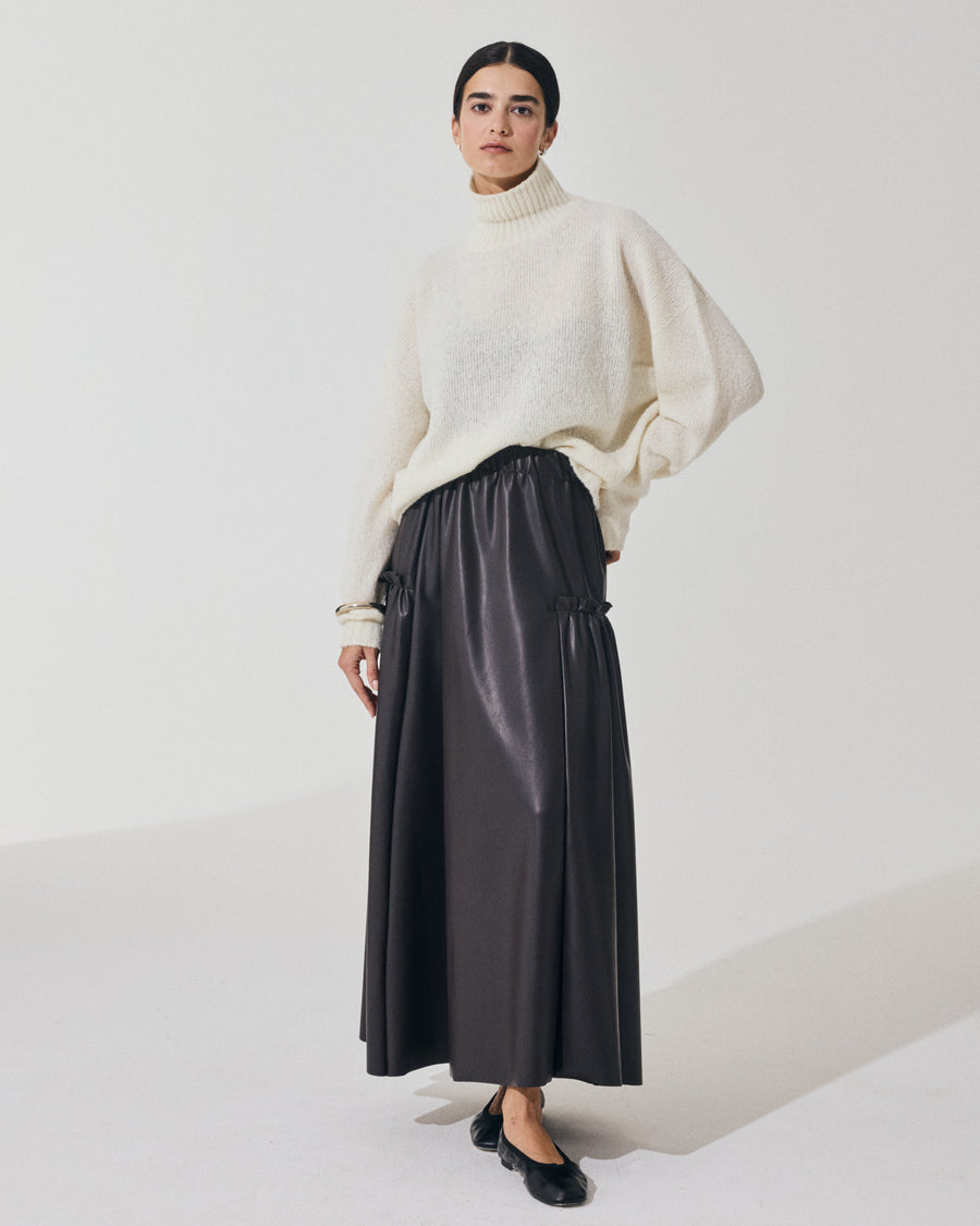 Scaglione TURTLE NECK OVER PUFFED CASHMERE MILK Vendite Flash